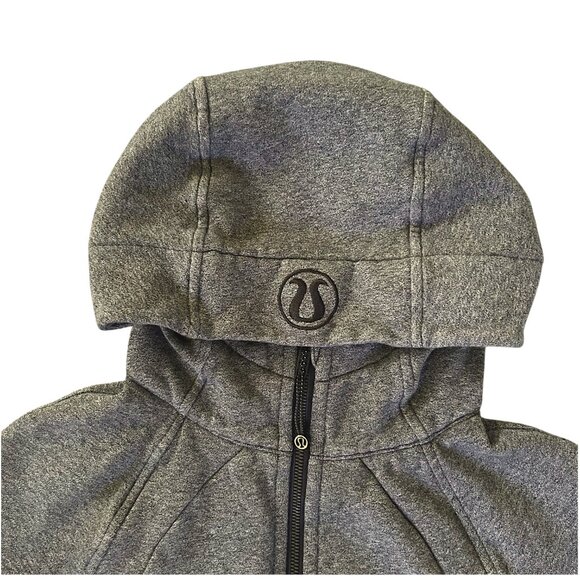 Lululemon Scuba Hoodie II Heathered Black Charcoal Zip Up Hoodie Women’s Size 4 - Picture 3 of 13